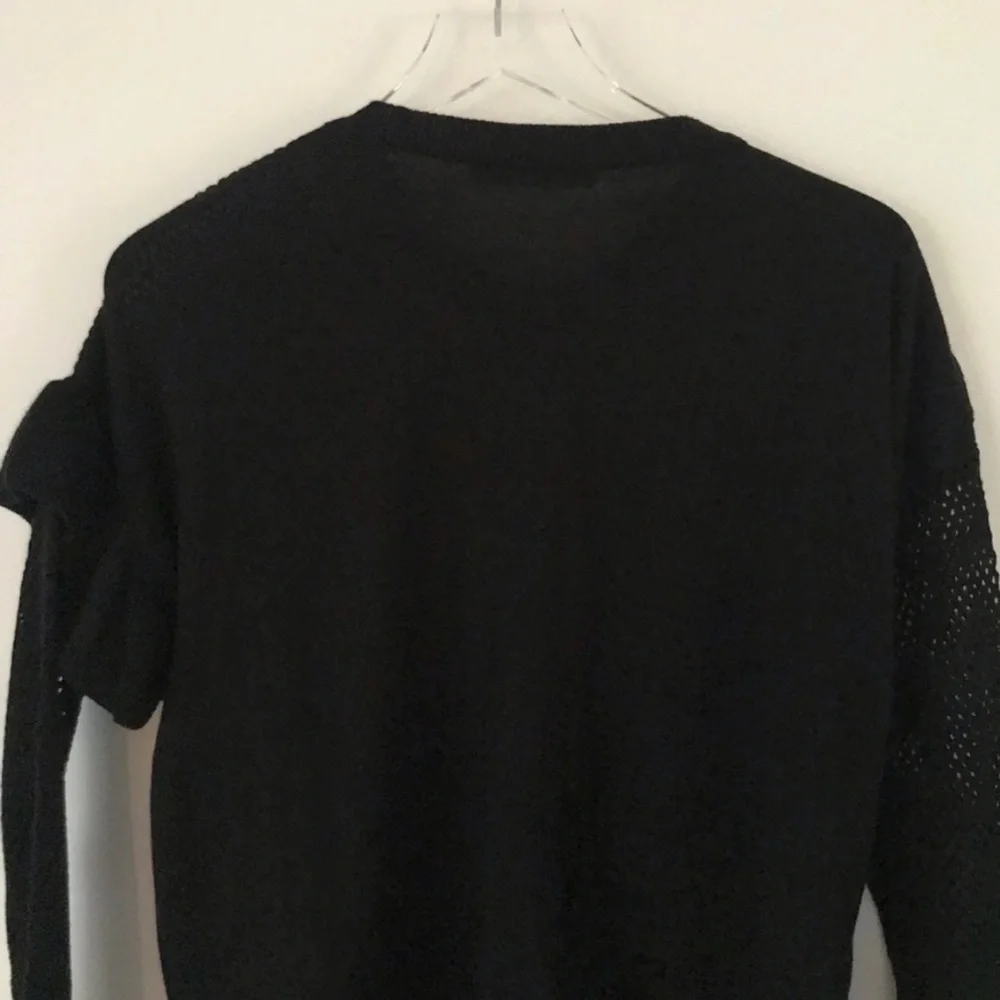 ASOS Ruffle Mesh Sweater Black - Picture 7 of 8